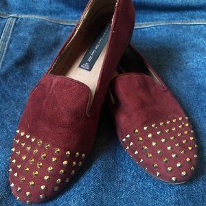Steven By Steve Madden Gold Spiked Loafers